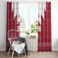 Latvia Window Curtain with National Coat of Arms and Knit Pattern – Three Stars One Heart Design