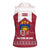 Latvia Women Sleeveless Polo Shirt with National Coat of Arms and Knit Pattern – Three Stars One Heart Design