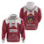 Latvia Zip Hoodie with National Coat of Arms and Knit Pattern – Three Stars One Heart Design
