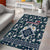 Latvia Area Rug with Margrietina Daisy and Ethnic Pattern – Latvia in Bloom Floral Design