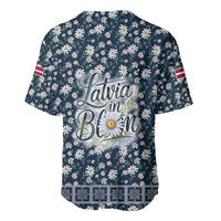 Latvia Baseball Jersey with Margrietina Daisy and Ethnic Pattern – Latvia in Bloom Floral Design