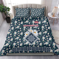 Latvia Bedding Set with Margrietina Daisy and Ethnic Pattern – Latvia in Bloom Floral Design