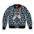 Latvia Bomber Jacket with Margrietina Daisy and Ethnic Pattern – Latvia in Bloom Floral Design