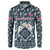Latvia Button Sweatshirt with Margrietina Daisy and Ethnic Pattern – Latvia in Bloom Floral Design