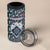 Latvia 4 in 1 Can Cooler Tumbler with Margrietina Daisy and Ethnic Pattern – Latvia in Bloom Floral Design