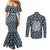 Latvia Couples Matching Mermaid Dress and Long Sleeve Button Shirt with Margrietina Daisy and Ethnic Pattern – Latvia in Bloom Floral Design