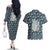 Latvia Couples Matching Off The Shoulder Long Sleeve Dress and Hawaiian Shirt with Margrietina Daisy and Ethnic Pattern – Latvia in Bloom Floral Design