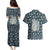 Latvia Couples Matching Puletasi and Hawaiian Shirt with Margrietina Daisy and Ethnic Pattern – Latvia in Bloom Floral Design