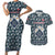 Latvia Couples Matching Short Sleeve Bodycon Dress and Hawaiian Shirt with Margrietina Daisy and Ethnic Pattern – Latvia in Bloom Floral Design