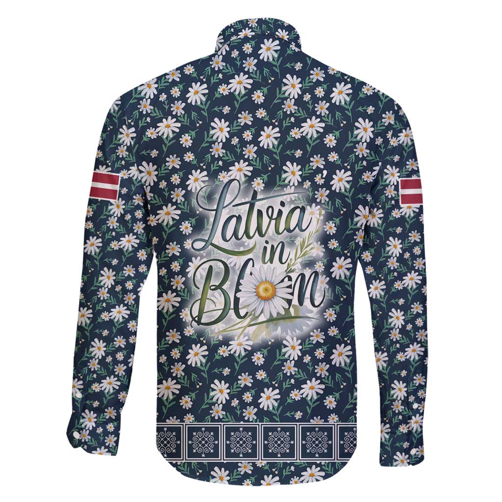 Latvia Family Matching Mermaid Dress and Hawaiian Shirt with Margrietina Daisy and Ethnic Pattern – Latvia in Bloom Floral Design