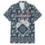 Latvia Family Matching Off Shoulder Short Dress and Hawaiian Shirt with Margrietina Daisy and Ethnic Pattern – Latvia in Bloom Floral Design