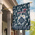 Latvia Garden Flag with Margrietina Daisy and Ethnic Pattern – Latvia in Bloom Floral Design