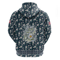 Latvia Hoodie with Margrietina Daisy and Ethnic Pattern – Latvia in Bloom Floral Design