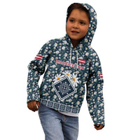 Latvia Kid Hoodie with Margrietina Daisy and Ethnic Pattern – Latvia in Bloom Floral Design