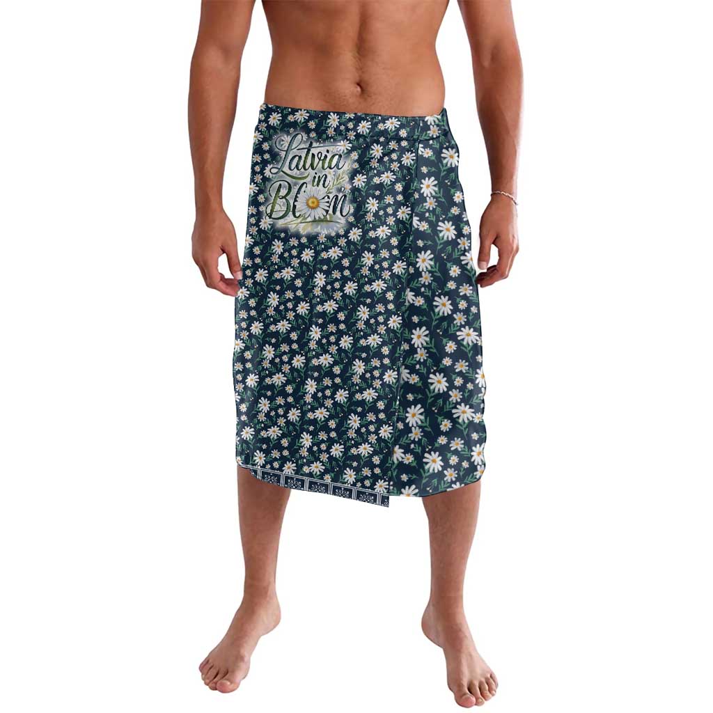 Latvia Lavalava with Margrietina Daisy and Ethnic Pattern – Latvia in Bloom Floral Design