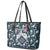 Latvia Leather Tote Bag with Margrietina Daisy and Ethnic Pattern – Latvia in Bloom Floral Design