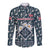 Latvia Long Sleeve Button Shirt with Margrietina Daisy and Ethnic Pattern – Latvia in Bloom Floral Design
