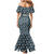 Latvia Mermaid Dress with Margrietina Daisy and Ethnic Pattern – Latvia in Bloom Floral Design