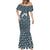 Latvia Mermaid Dress with Margrietina Daisy and Ethnic Pattern – Latvia in Bloom Floral Design