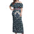 Latvia Off Shoulder Maxi Dress with Margrietina Daisy and Ethnic Pattern – Latvia in Bloom Floral Design