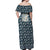 Latvia Off Shoulder Maxi Dress with Margrietina Daisy and Ethnic Pattern – Latvia in Bloom Floral Design
