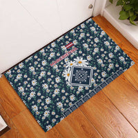 Latvia Rubber Doormat with Margrietina Daisy and Ethnic Pattern – Latvia in Bloom Floral Design
