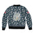 Latvia Sleeve Zip Bomber Jacket with Margrietina Daisy and Ethnic Pattern – Latvia in Bloom Floral Design