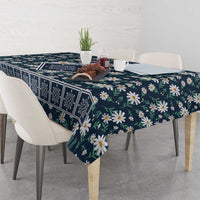 Latvia Tablecloth with Margrietina Daisy and Ethnic Pattern – Latvia in Bloom Floral Design