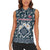 Latvia Women Sleeveless Polo Shirt with Margrietina Daisy and Ethnic Pattern – Latvia in Bloom Floral Design