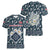 Latvia Women V-Neck T-Shirt with Margrietina Daisy and Ethnic Pattern – Latvia in Bloom Floral Design