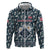 Latvia Zip Hoodie with Margrietina Daisy and Ethnic Pattern – Latvia in Bloom Floral Design