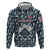 Latvia Zip Hoodie with Margrietina Daisy and Ethnic Pattern – Latvia in Bloom Floral Design