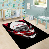 Personalized Denmark Viking Heritage Area Rug Nordic Nyhavn Cityscape With Grunge Flag And Longship Art