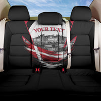 Personalized Denmark Viking Heritage Back Car Seat Cover Nordic Nyhavn Cityscape With Grunge Flag And Longship Art
