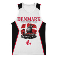 Personalized Denmark Viking Heritage Basketball Jersey Nordic Nyhavn Cityscape With Grunge Flag And Longship Art