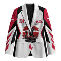 Personalized Denmark Viking Heritage Blazer Nordic Nyhavn Cityscape With Grunge Flag And Longship Art