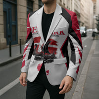 Personalized Denmark Viking Heritage Blazer Nordic Nyhavn Cityscape With Grunge Flag And Longship Art