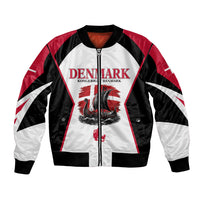 Personalized Denmark Viking Heritage Bomber Jacket Nordic Nyhavn Cityscape With Grunge Flag And Longship Art
