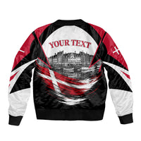 Personalized Denmark Viking Heritage Bomber Jacket Nordic Nyhavn Cityscape With Grunge Flag And Longship Art