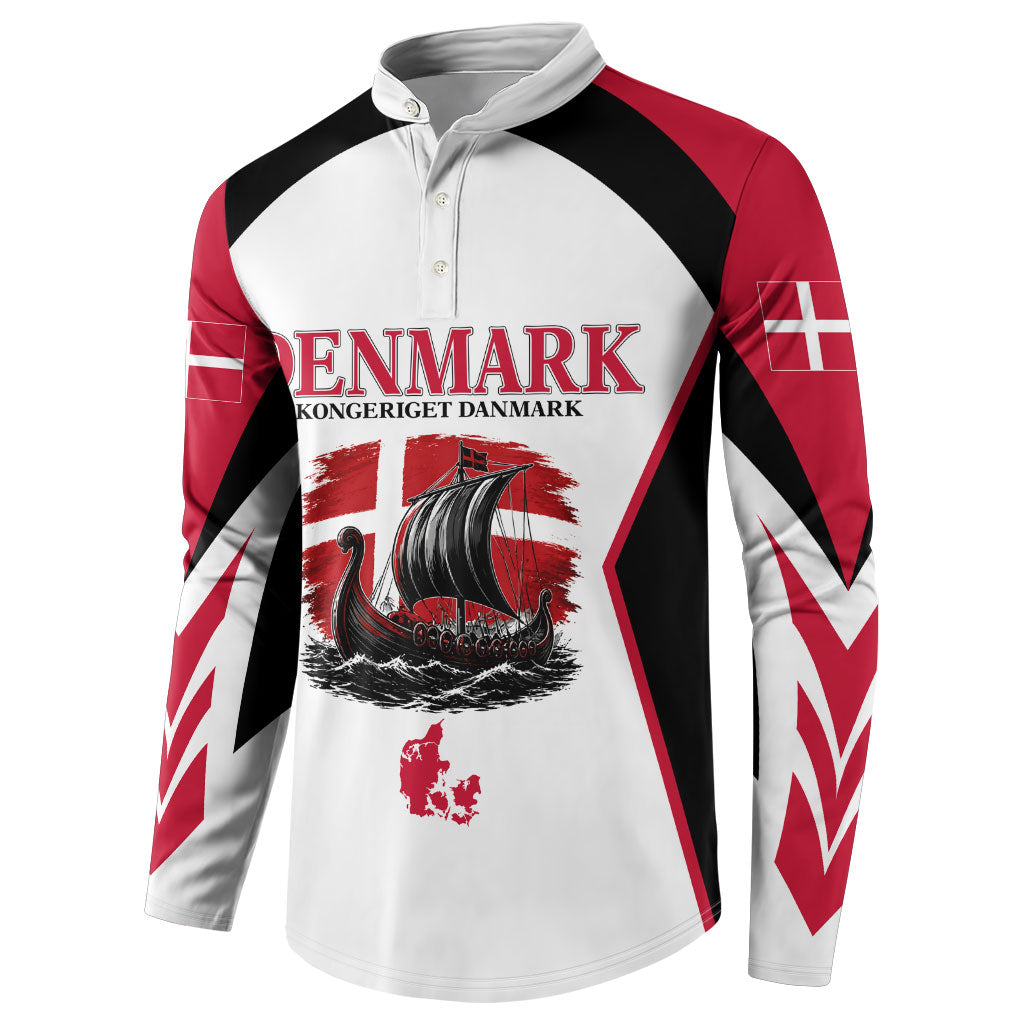 Personalized Denmark Viking Heritage Button Sweatshirt Nordic Nyhavn Cityscape With Grunge Flag And Longship Art