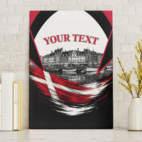 Personalized Denmark Viking Heritage Canvas Wall Art Nordic Nyhavn Cityscape With Grunge Flag And Longship Art
