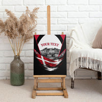 Personalized Denmark Viking Heritage Canvas Wall Art Nordic Nyhavn Cityscape With Grunge Flag And Longship Art