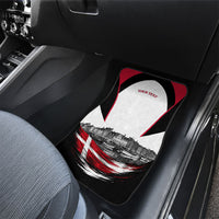 Personalized Denmark Viking Heritage Car Mats Nordic Nyhavn Cityscape With Grunge Flag And Longship Art