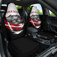 Personalized Denmark Viking Heritage Car Seat Cover Nordic Nyhavn Cityscape With Grunge Flag And Longship Art