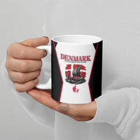 Personalized Denmark Viking Heritage Ceramic Mug Nordic Nyhavn Cityscape With Grunge Flag And Longship Art
