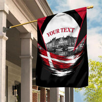 Personalized Denmark Viking Heritage Garden Flag Nordic Nyhavn Cityscape With Grunge Flag And Longship Art