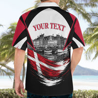 Personalized Denmark Viking Heritage Hawaiian Shirt Nordic Nyhavn Cityscape With Grunge Flag And Longship Art