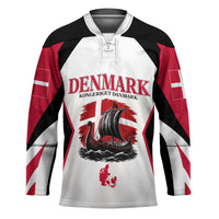 Personalized Denmark Viking Heritage Hockey Jersey Nordic Nyhavn Cityscape With Grunge Flag And Longship Art