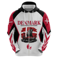 Personalized Denmark Viking Heritage Hoodie Nordic Nyhavn Cityscape With Grunge Flag And Longship Art