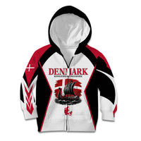 Personalized Denmark Viking Heritage Kid Hoodie Nordic Nyhavn Cityscape With Grunge Flag And Longship Art